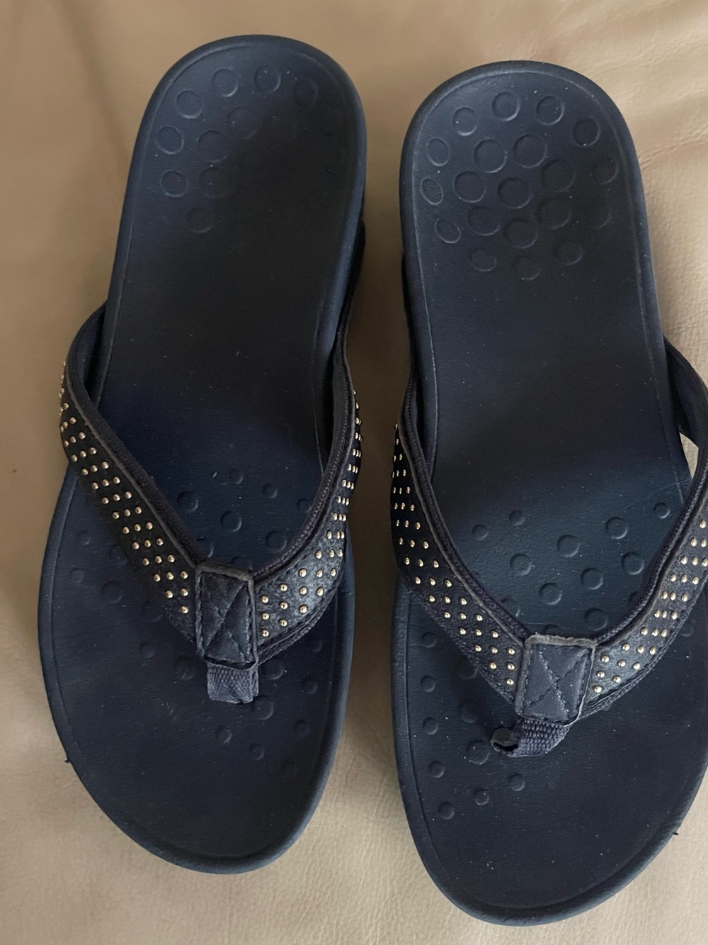 Navy Studs VIONIC Flip Flop Sandals